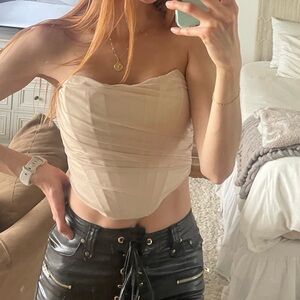 Cream Corset Bustier Top